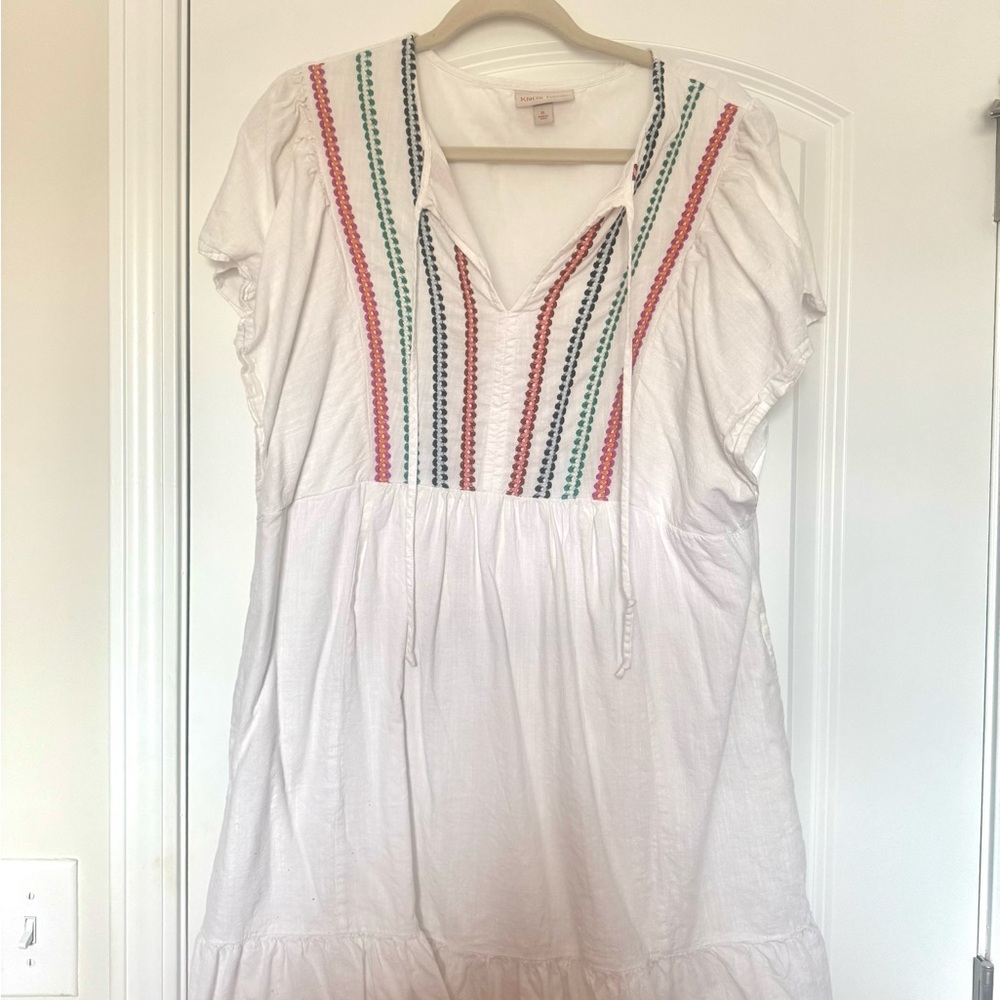 Knox Rose White Dress with Embroidered Details